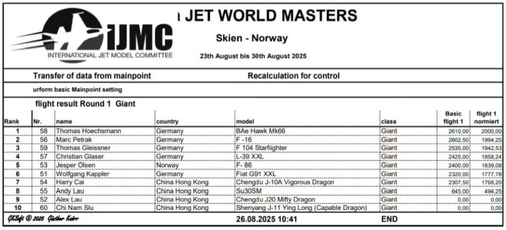 flight result Round 1 basic